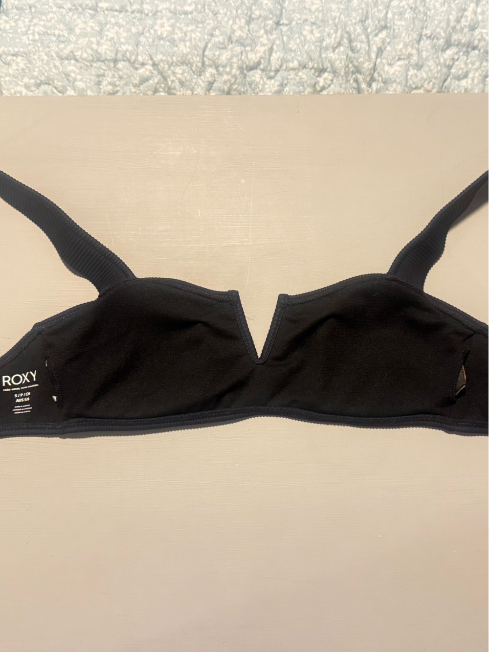 Roxy love the coco Black Ribbed Bikini Top - Picture 4 of 5